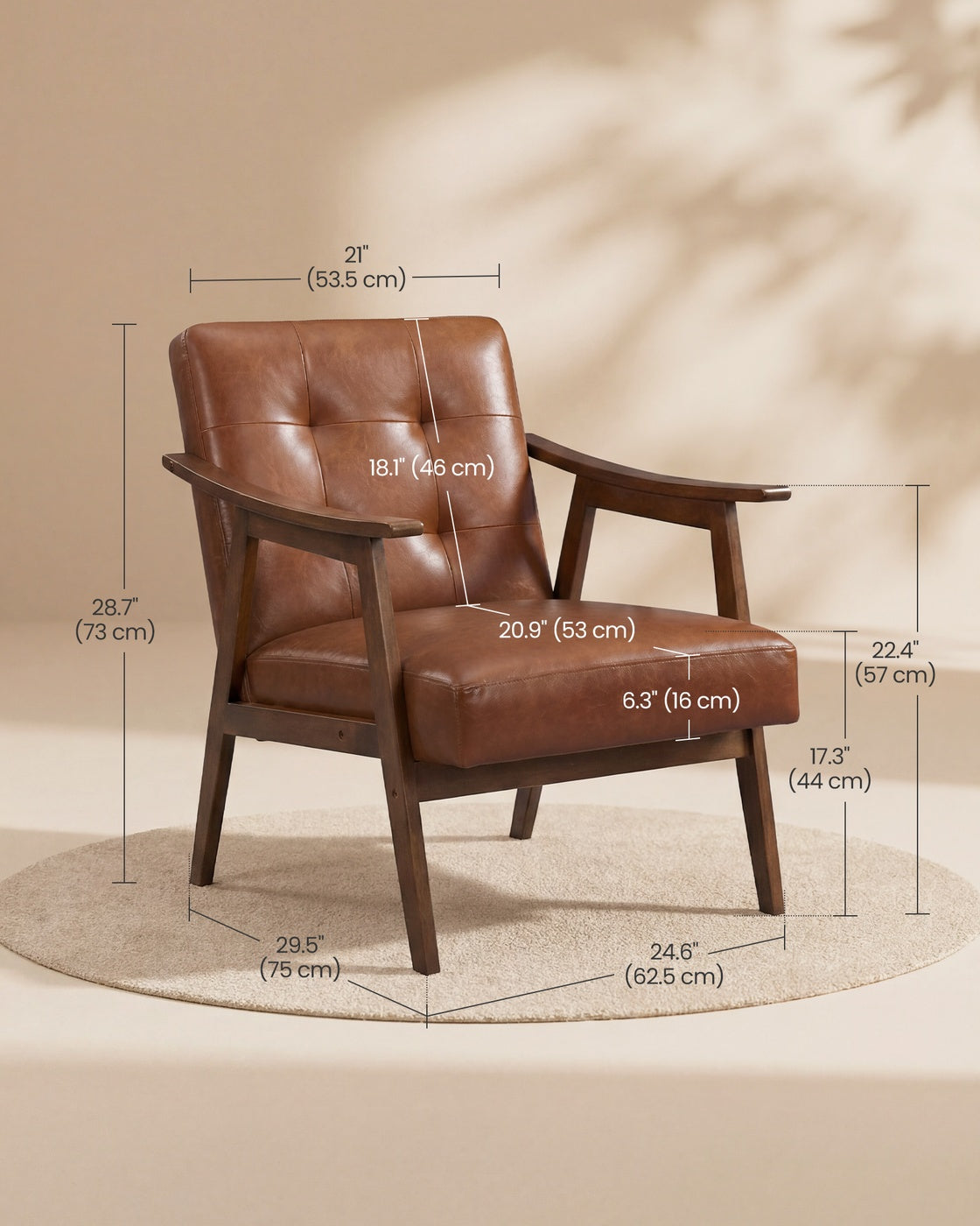 PU leather accent chair for living room bedroom or office - image 6