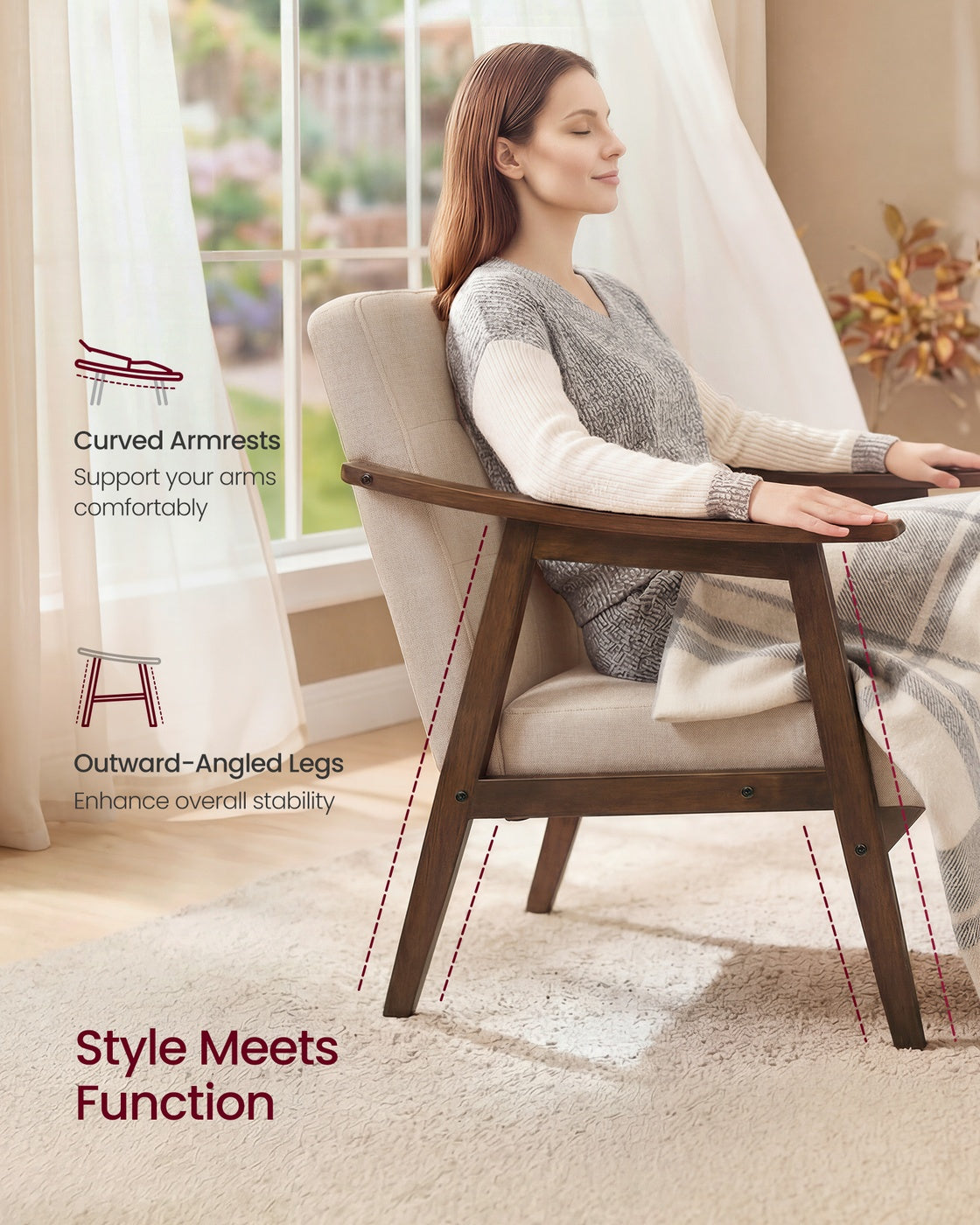 PU leather accent chair for living room bedroom or office
