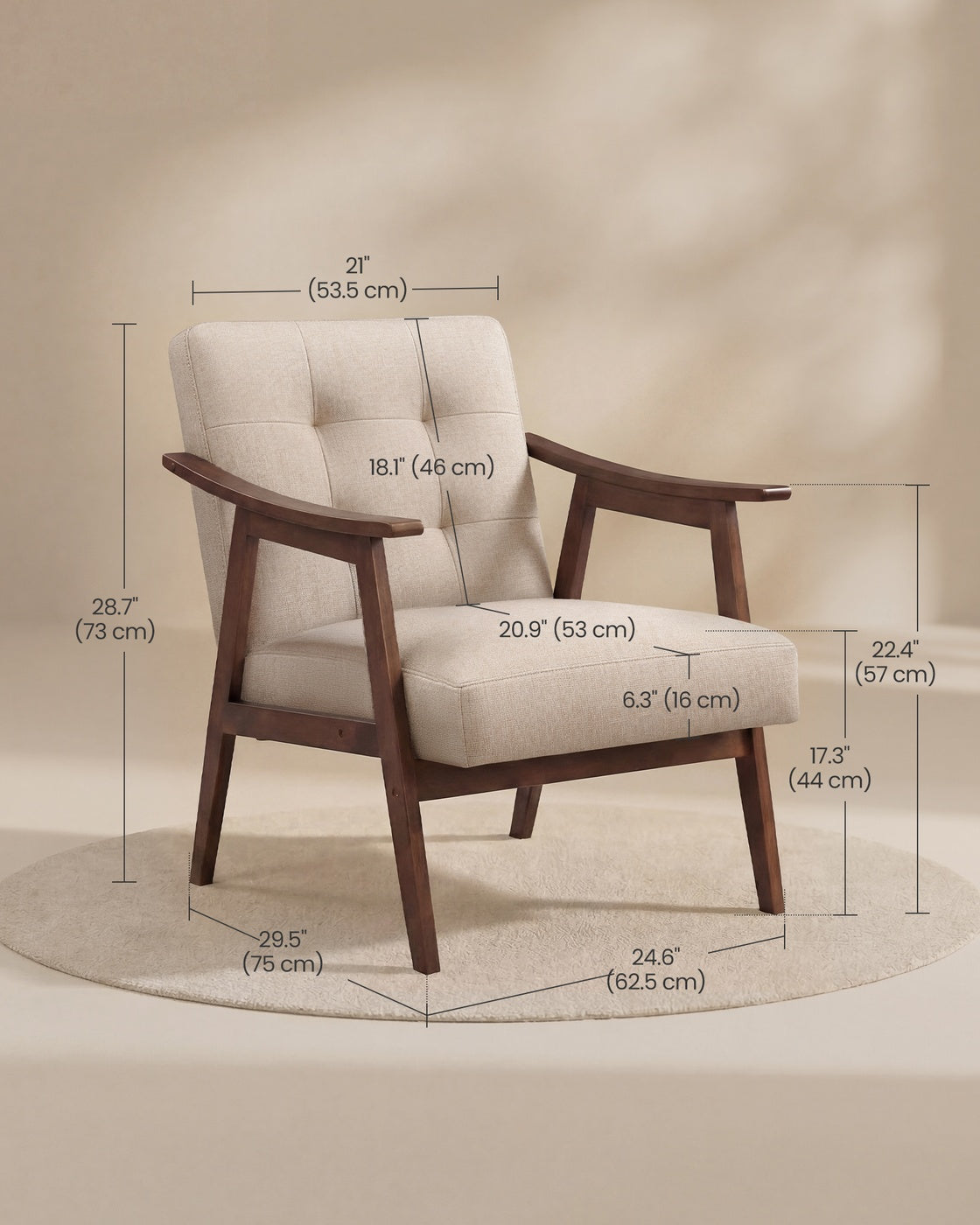 PU leather accent chair for living room bedroom or office