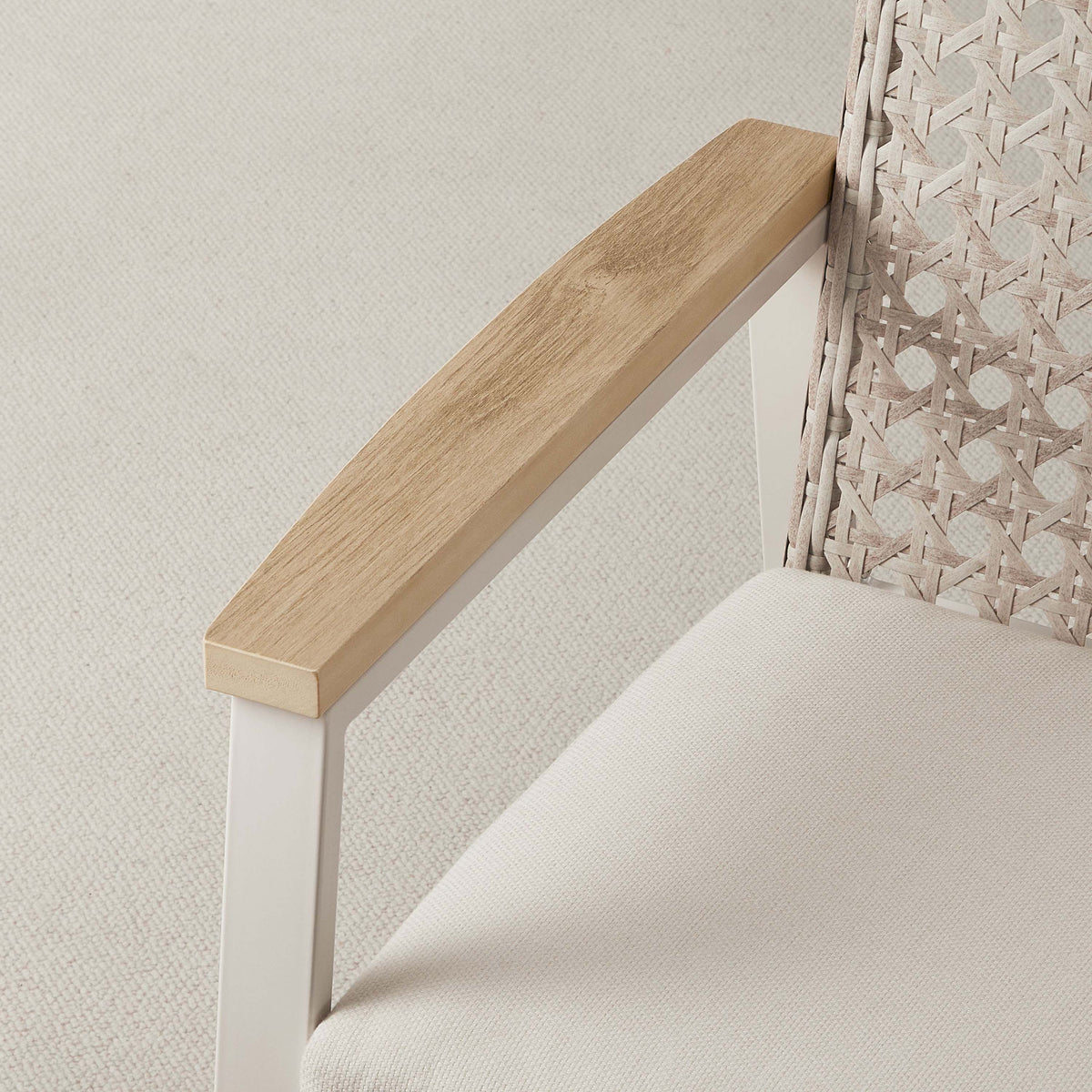 Sencillo Collection - Outdoor Steel Rocking Chair, Bone Color