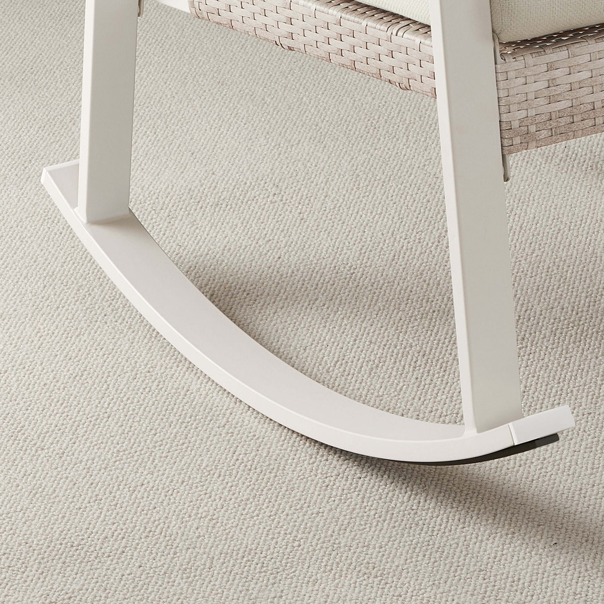 Sencillo Collection - Outdoor Steel Rocking Chair, Bone Color