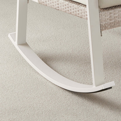 Sencillo Collection - Outdoor Steel Rocking Chair, Bone Color