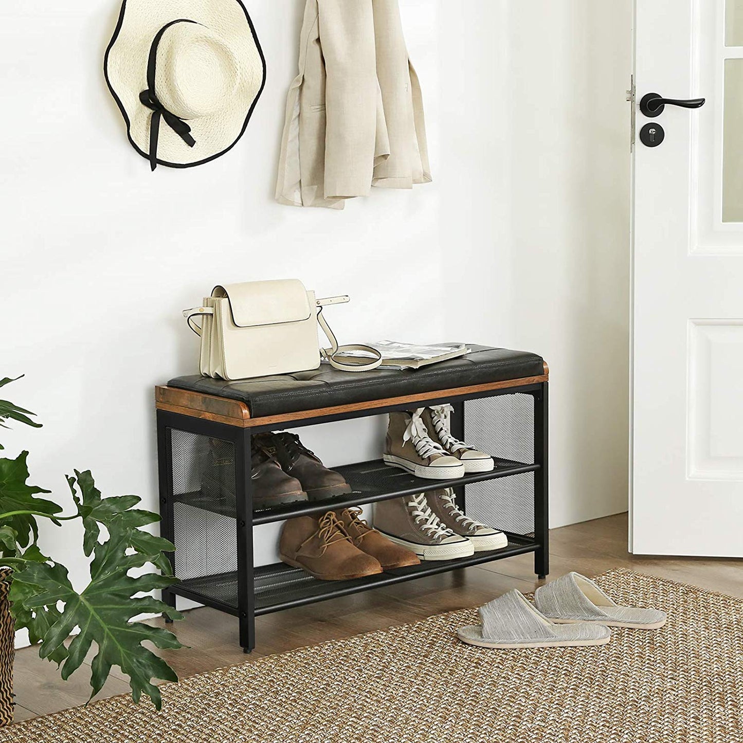 Mesh Shelf Shoe Bench - image 3