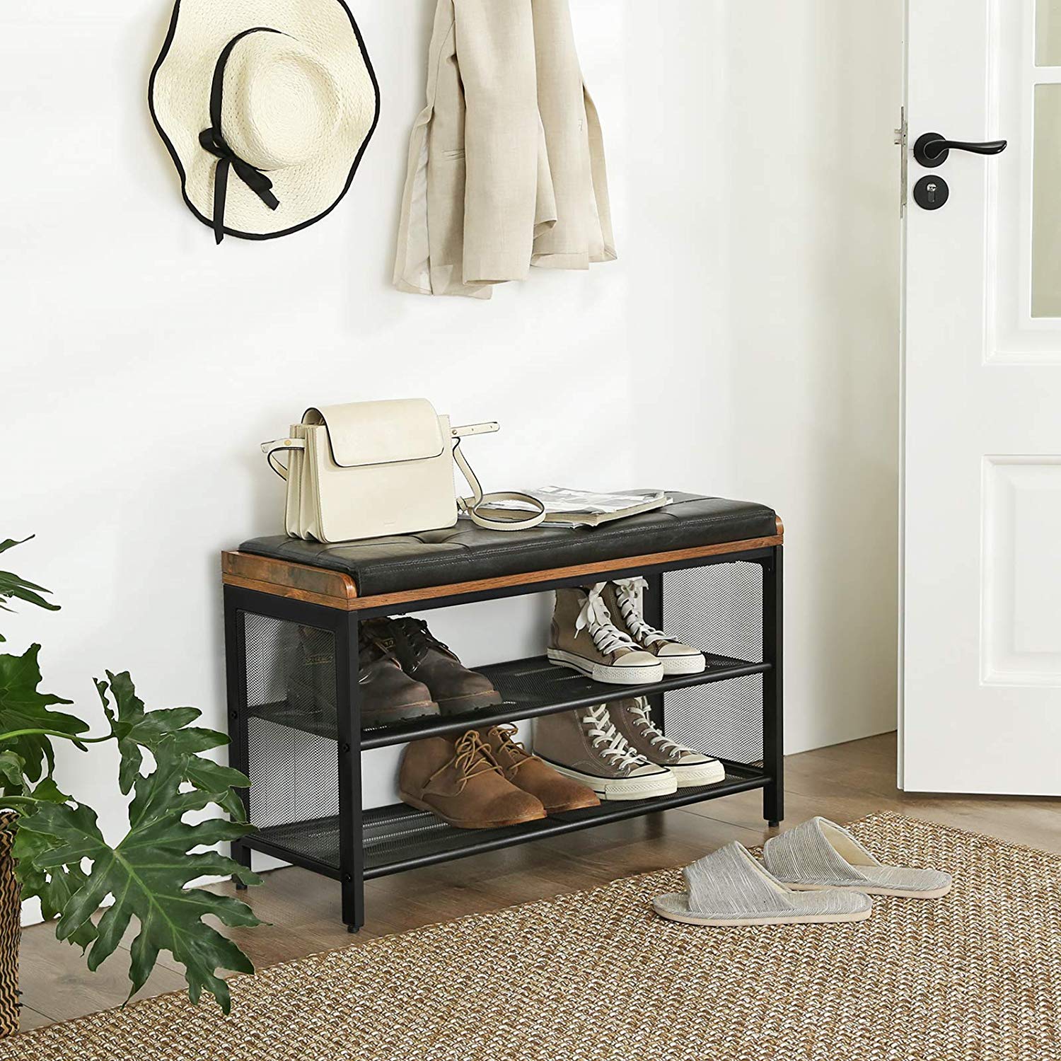 Mesh Shelf Shoe Bench - image 3