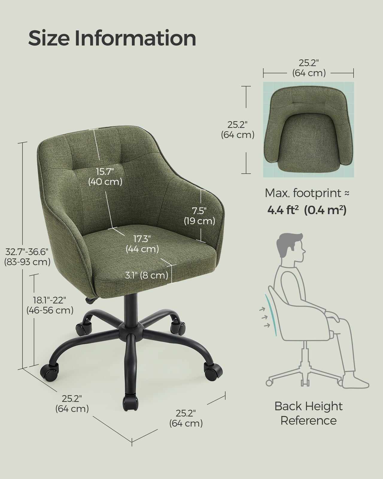 Modern Grey Adjustable Office Chair with Armrest - image 51