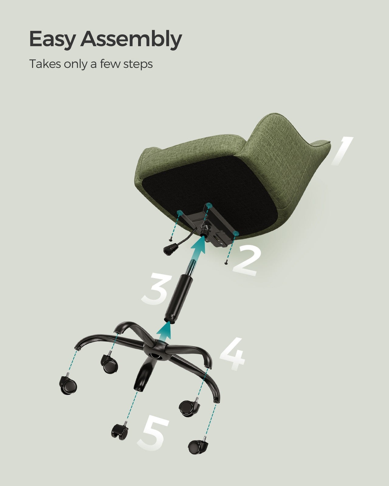 Modern Grey Adjustable Office Chair with Armrest - image 52