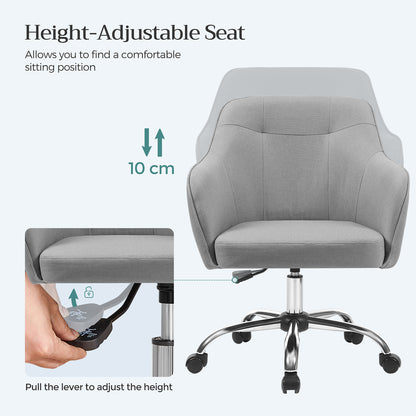 Modern Grey Adjustable Office Chair with Armrest - image 4