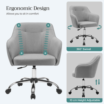 Modern Grey Adjustable Office Chair with Armrest - image 5