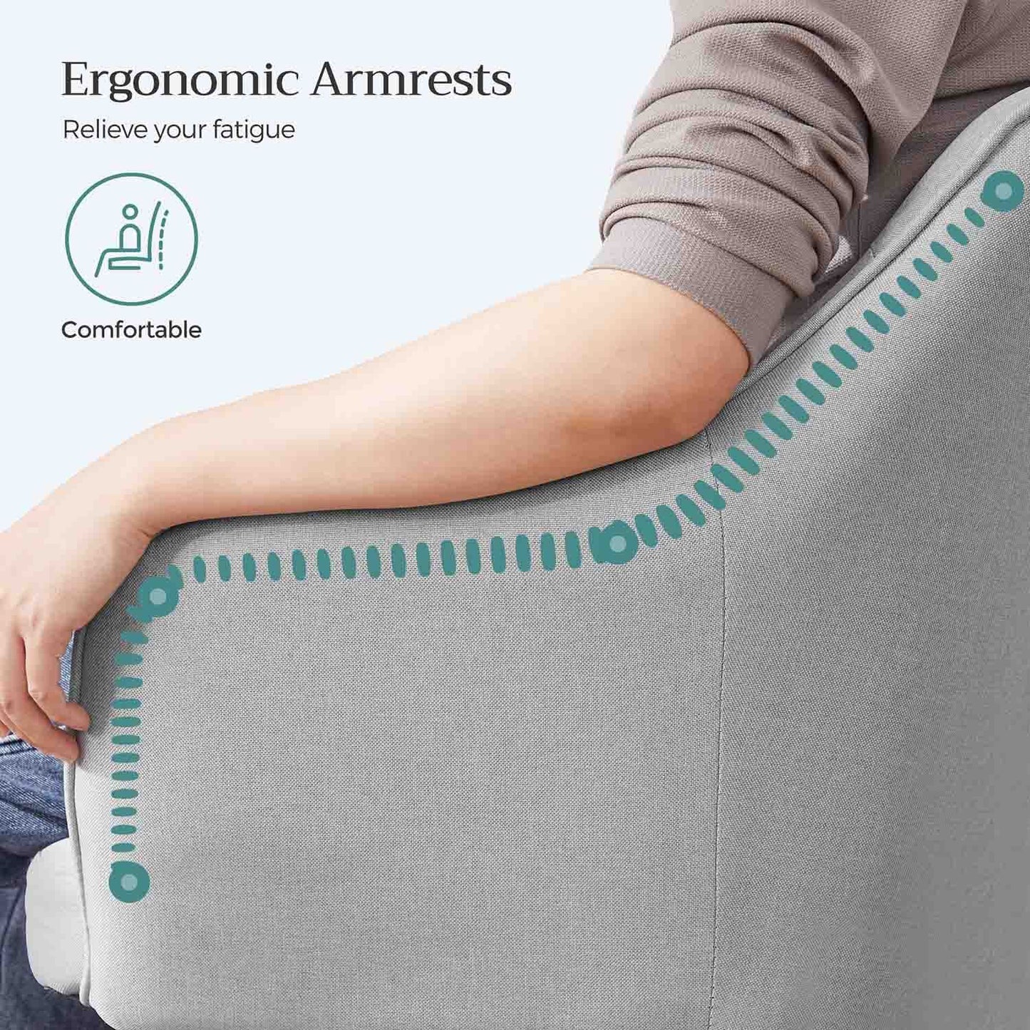 Modern Grey Adjustable Office Chair with Armrest - image 6