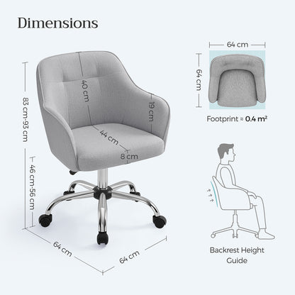 Modern Grey Adjustable Office Chair with Armrest - image 8