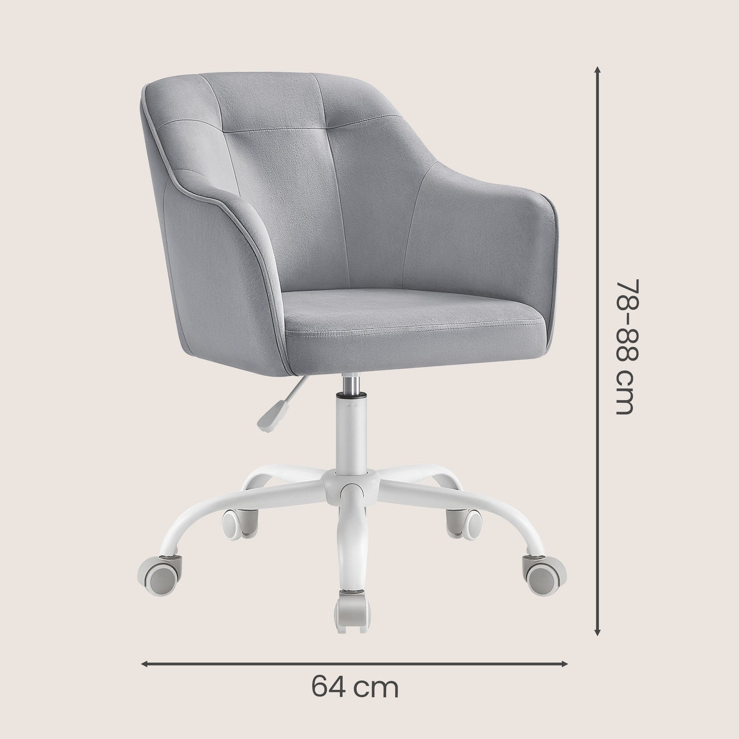 Desk Chair with Armrests, Loads 110 kg, for Home Office, Study, Bedroom, Adjustable Office Chair, Green - image 15