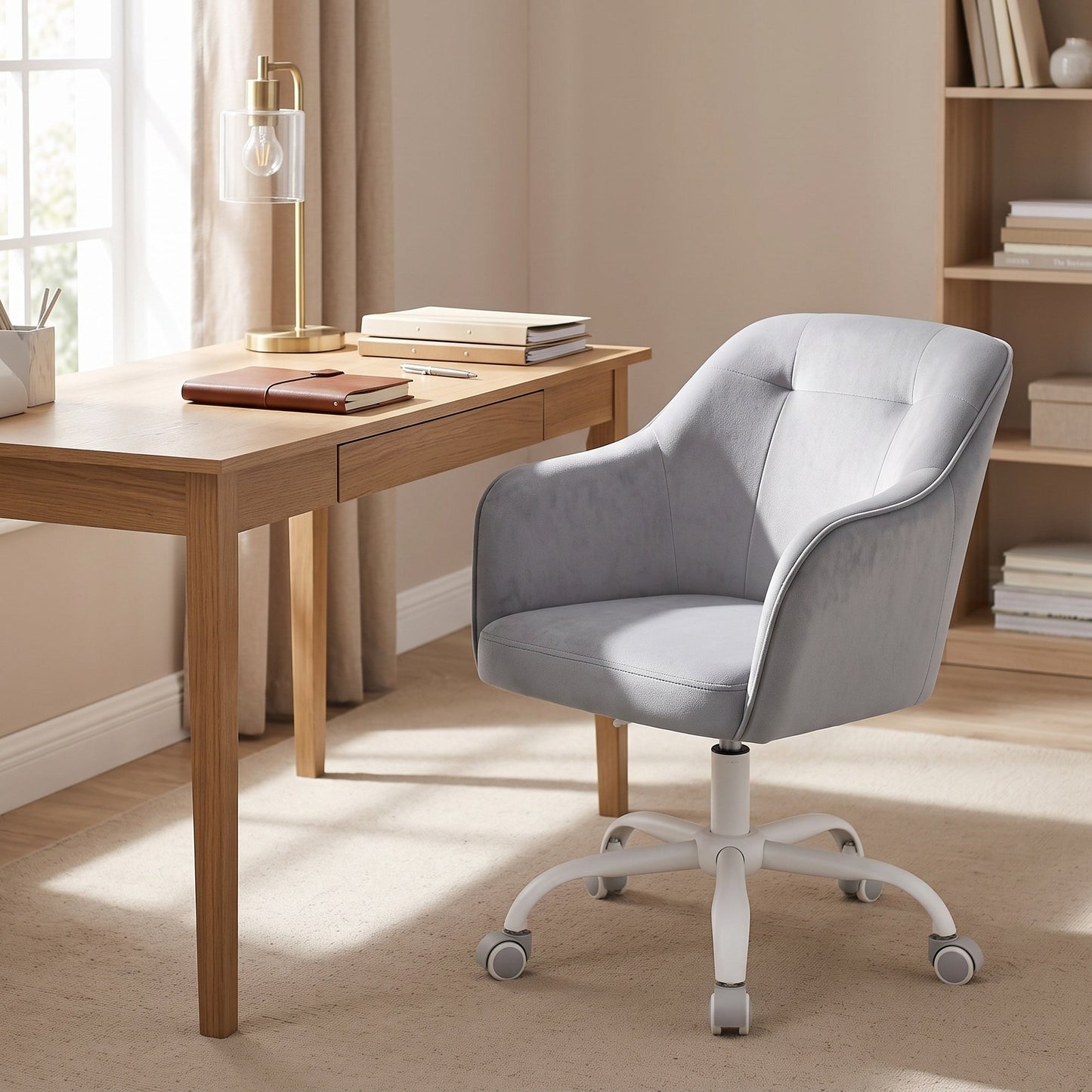 Desk Chair with Armrests, Loads 110 kg, for Home Office, Study, Bedroom, Adjustable Office Chair, Green - image 16