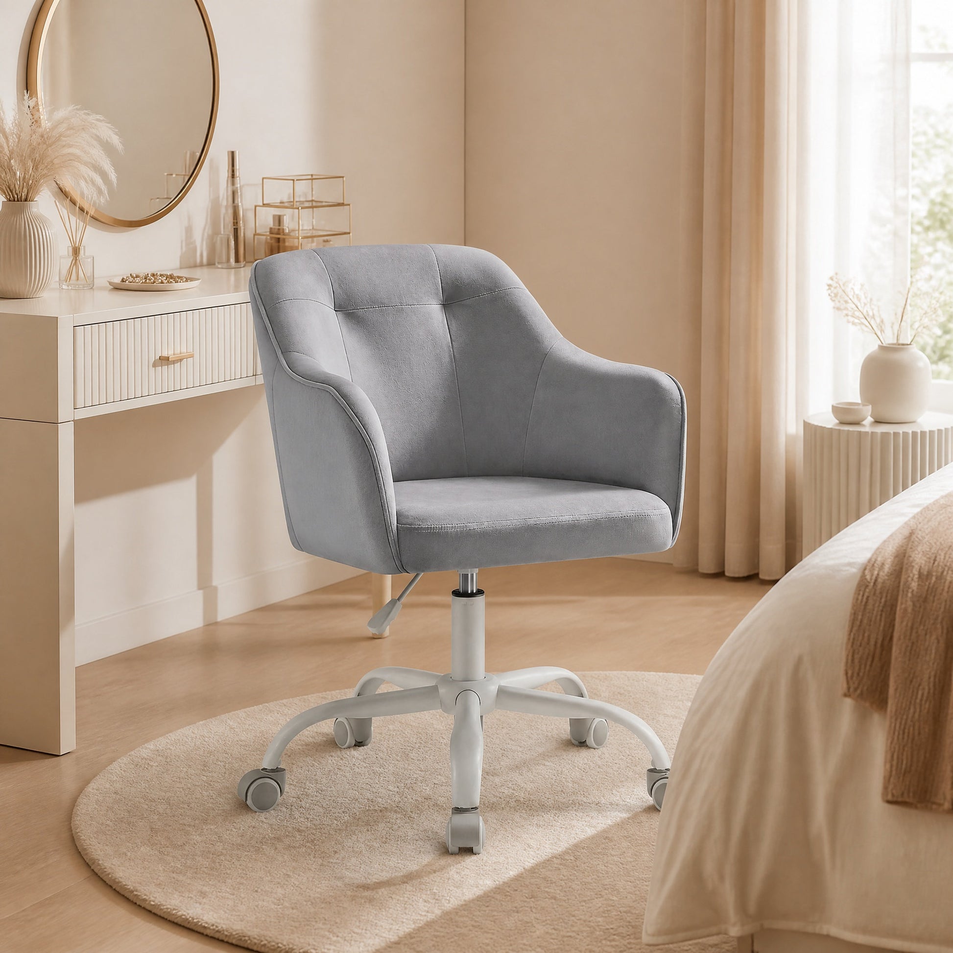 Desk Chair with Armrests, Loads 110 kg, for Home Office, Study, Bedroom, Adjustable Office Chair, Green - image 17