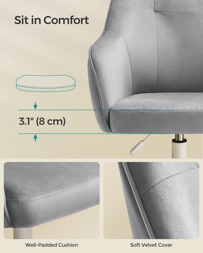 Modern Grey Adjustable Office Chair with Armrest - image 32