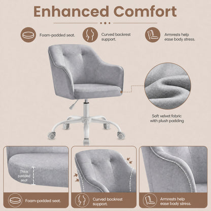 Desk Chair with Armrests, Loads 110 kg, for Home Office, Study, Bedroom, Adjustable Office Chair, Green - image 18