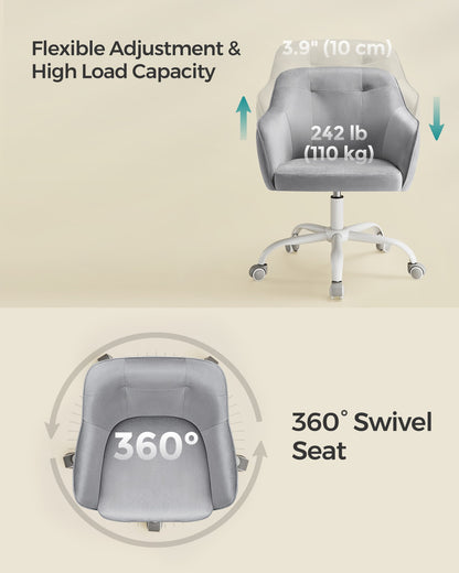 Modern Grey Adjustable Office Chair with Armrest - image 33