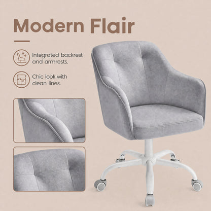 Desk Chair with Armrests, Loads 110 kg, for Home Office, Study, Bedroom, Adjustable Office Chair, Green - image 19
