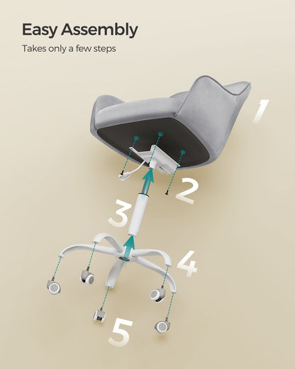 Modern Grey Adjustable Office Chair with Armrest - image 34