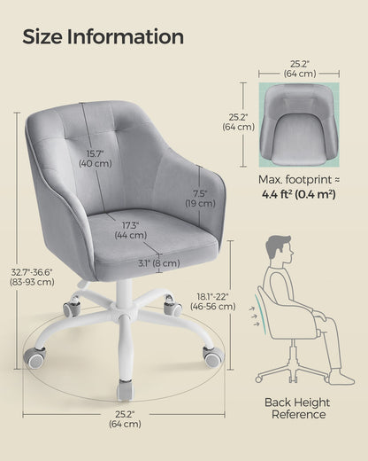 Modern Grey Adjustable Office Chair with Armrest - image 35