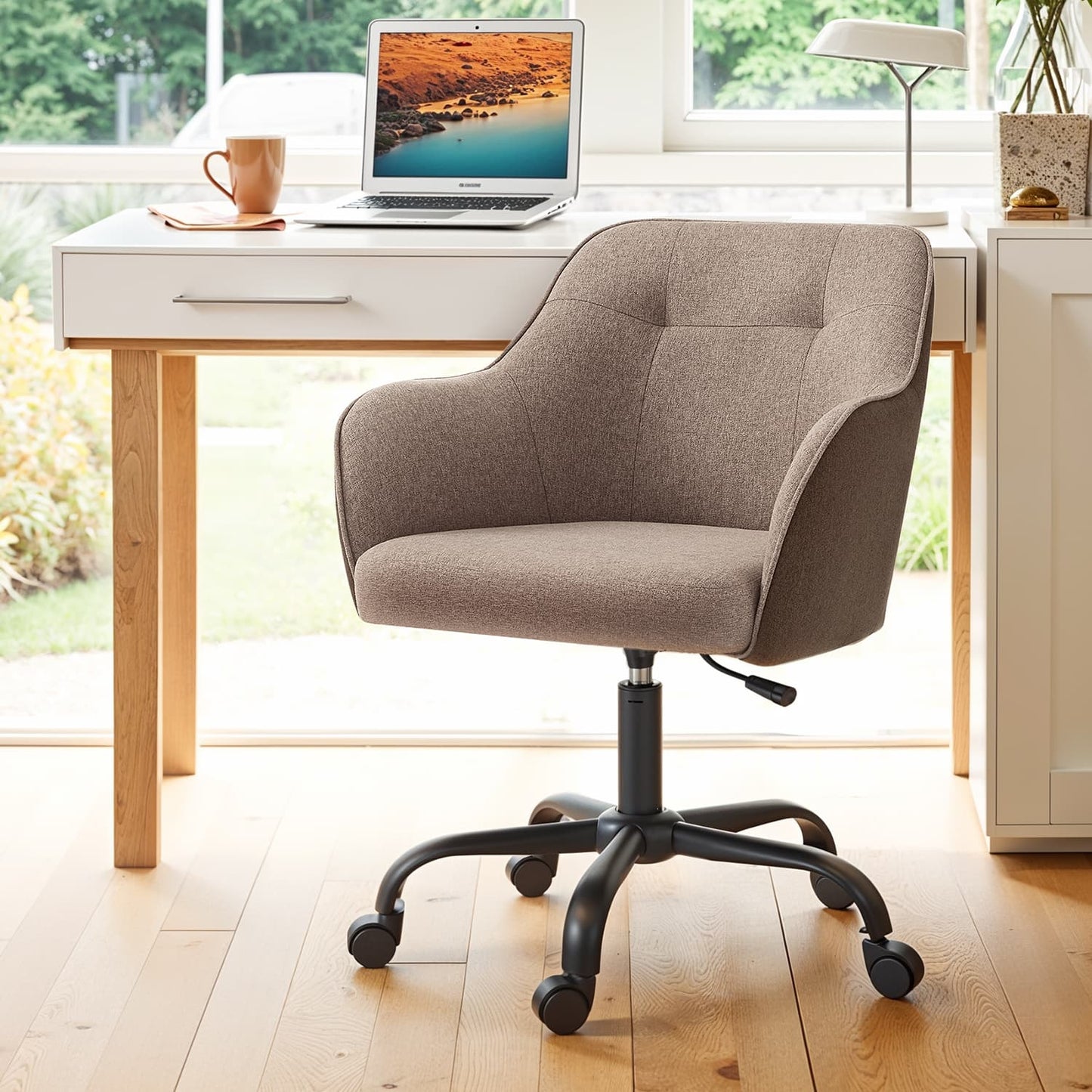 Desk Chair with Armrests, Loads 110 kg, for Home Office, Study, Bedroom, Adjustable Office Chair, Green - image 22