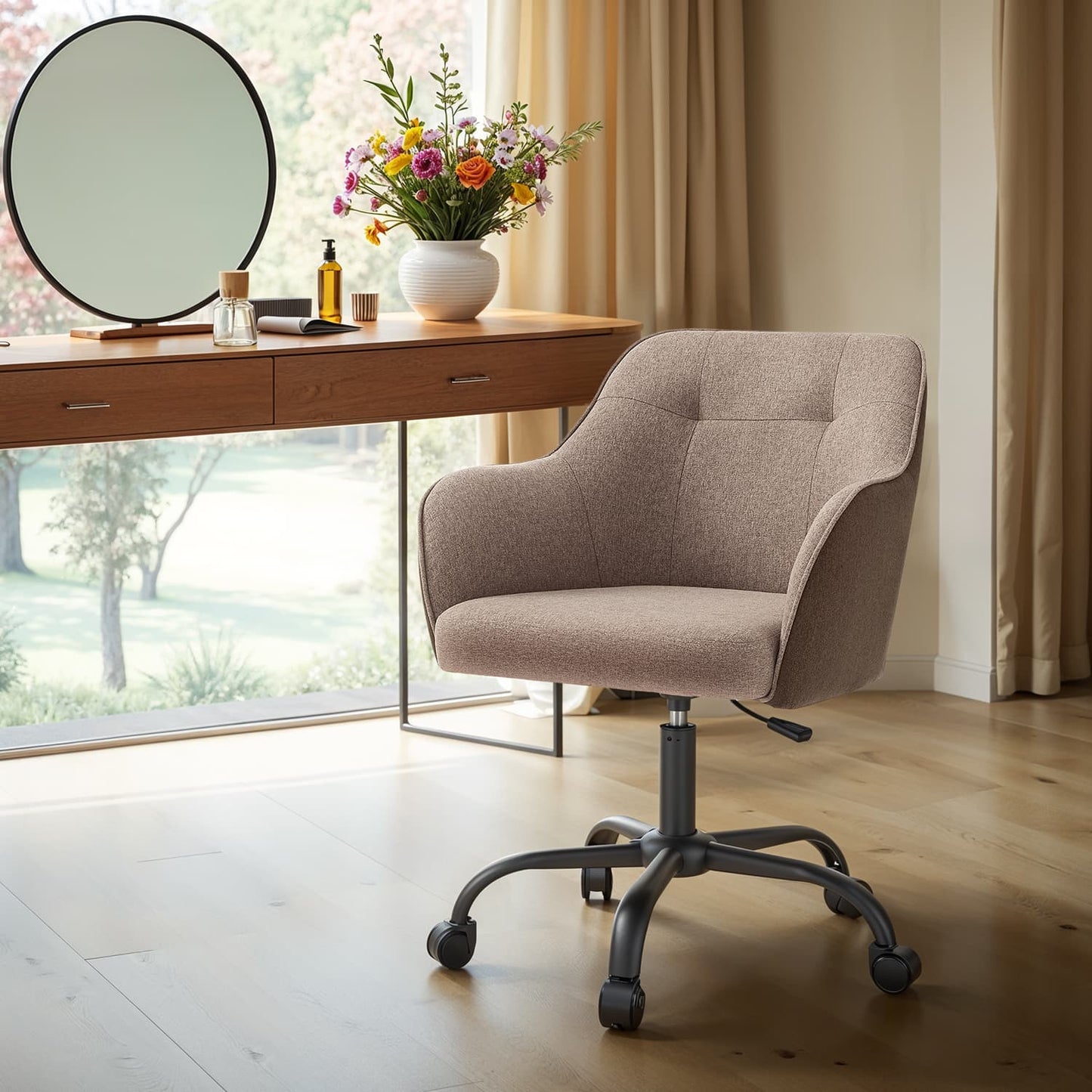 Desk Chair with Armrests, Loads 110 kg, for Home Office, Study, Bedroom, Adjustable Office Chair, Green - image 23