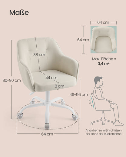 Office Chair Swivel Desk Chair 110 kg Load Sand Beige