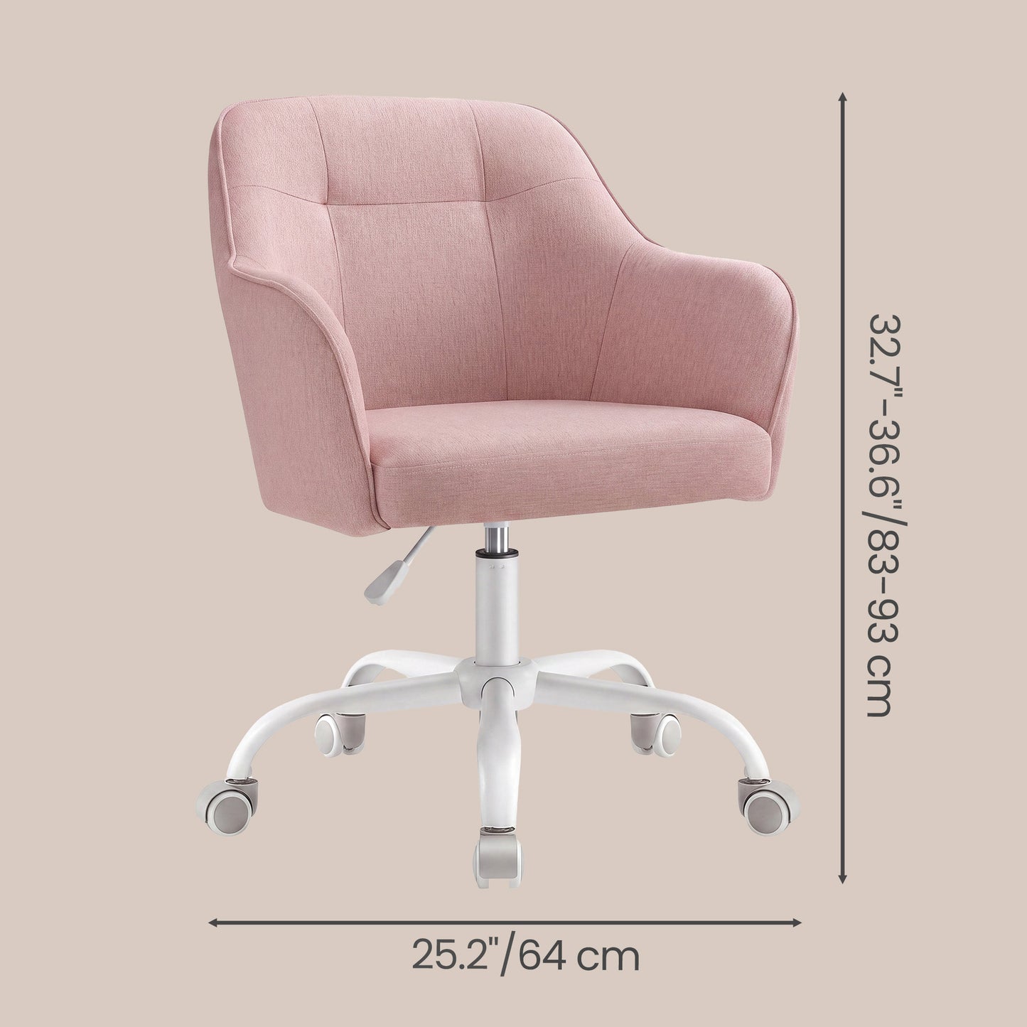 Desk Chair with Armrests, Loads 110 kg, for Home Office, Study, Bedroom, Adjustable Office Chair, Green - image 29
