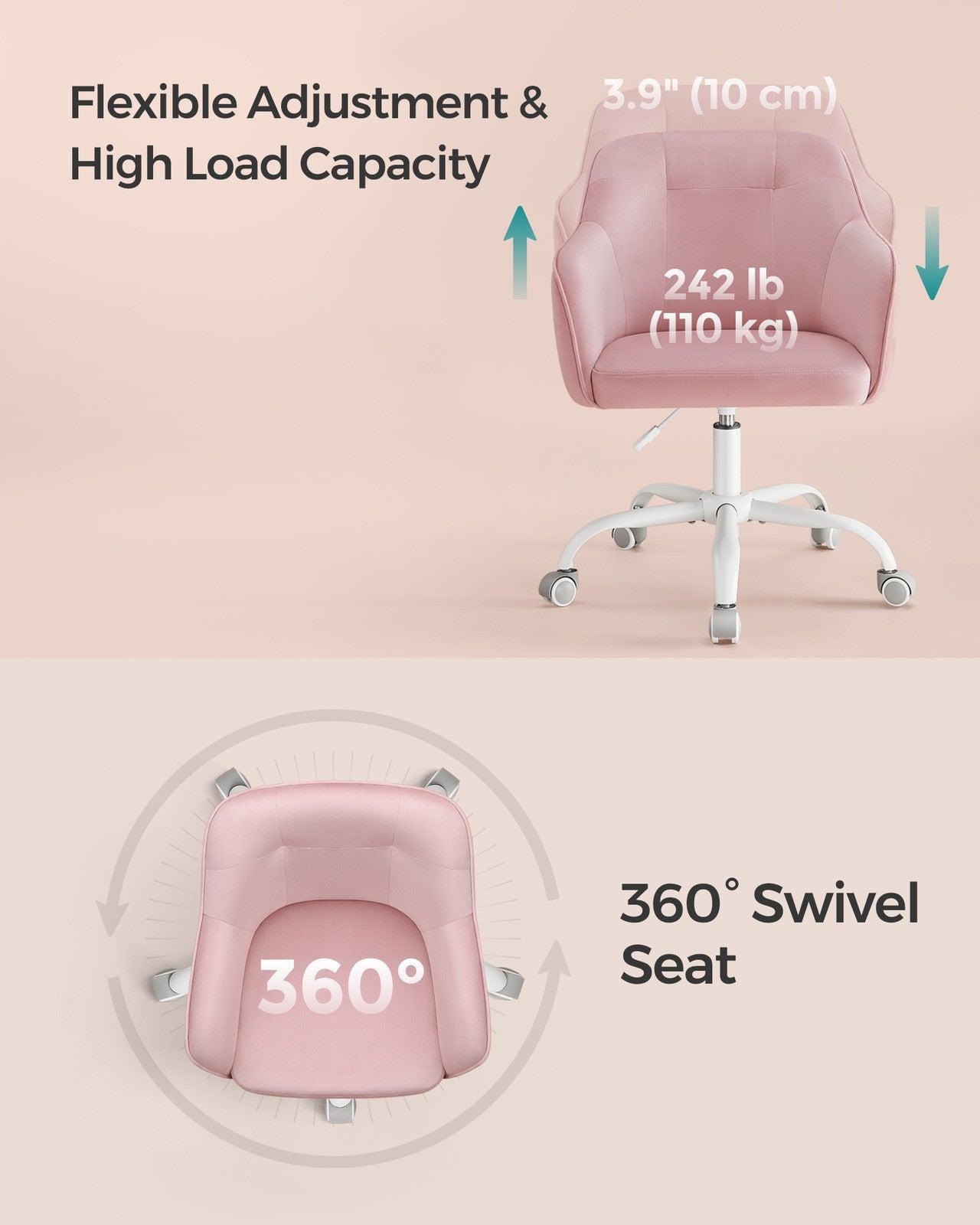 Modern Grey Adjustable Office Chair with Armrest - image 41