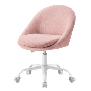 Armless Vanity Chair, Adjustable Swivel, Jelly Pink, Armless Desk Chair with Lumbar Support, for Bedroom - image 8
