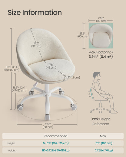60 cm Wide Office Chair Dove Grey - image 33