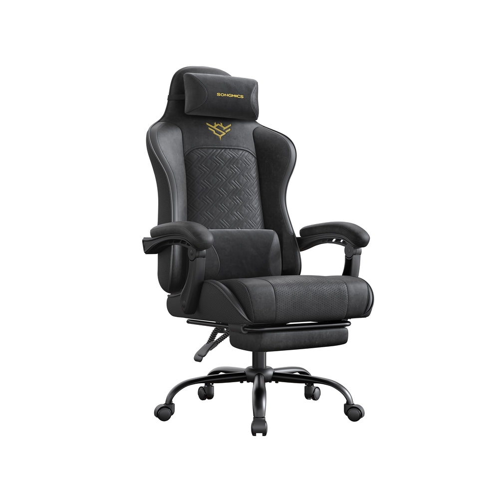 Ergonomic Office Computer Desk Chair with Footrest and Synchronised Armrests Ink Black - image 1