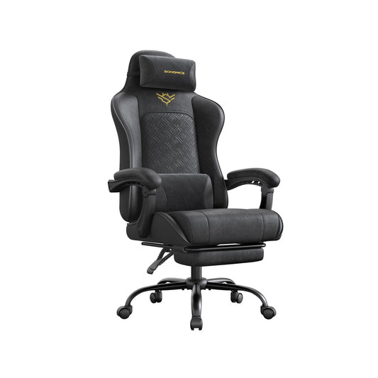 Ergonomic Office Computer Desk Chair with Footrest and Synchronised Armrests Ink Black - image 1