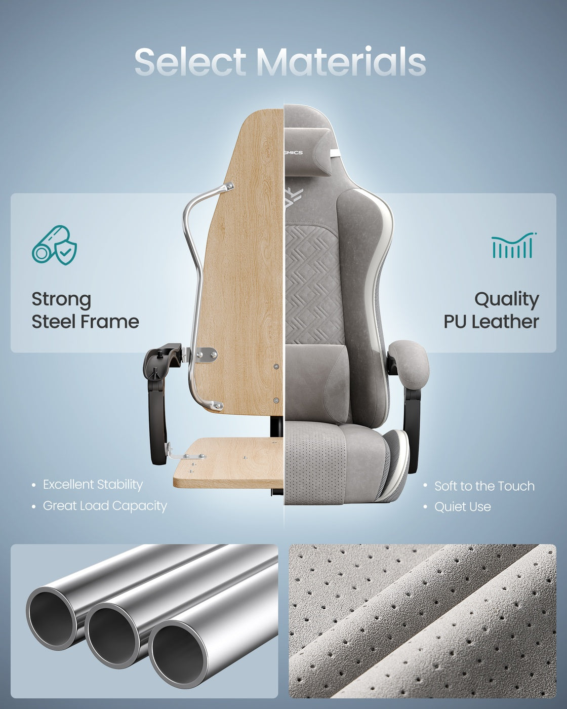 Ergonomic Office Computer Desk Chair with Footrest and Synchronised Armrests Ink Black - image 11