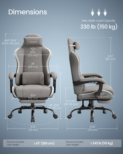 Ergonomic Office Computer Desk Chair with Footrest and Synchronised Armrests Ink Black - image 14
