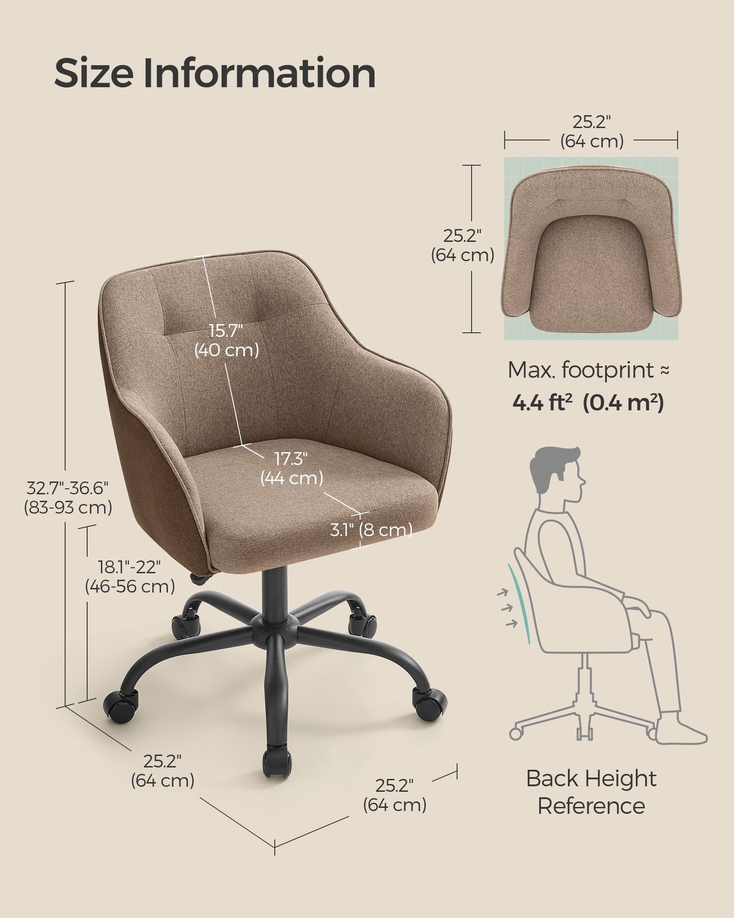 Modern Grey Adjustable Office Chair with Armrest - image 16