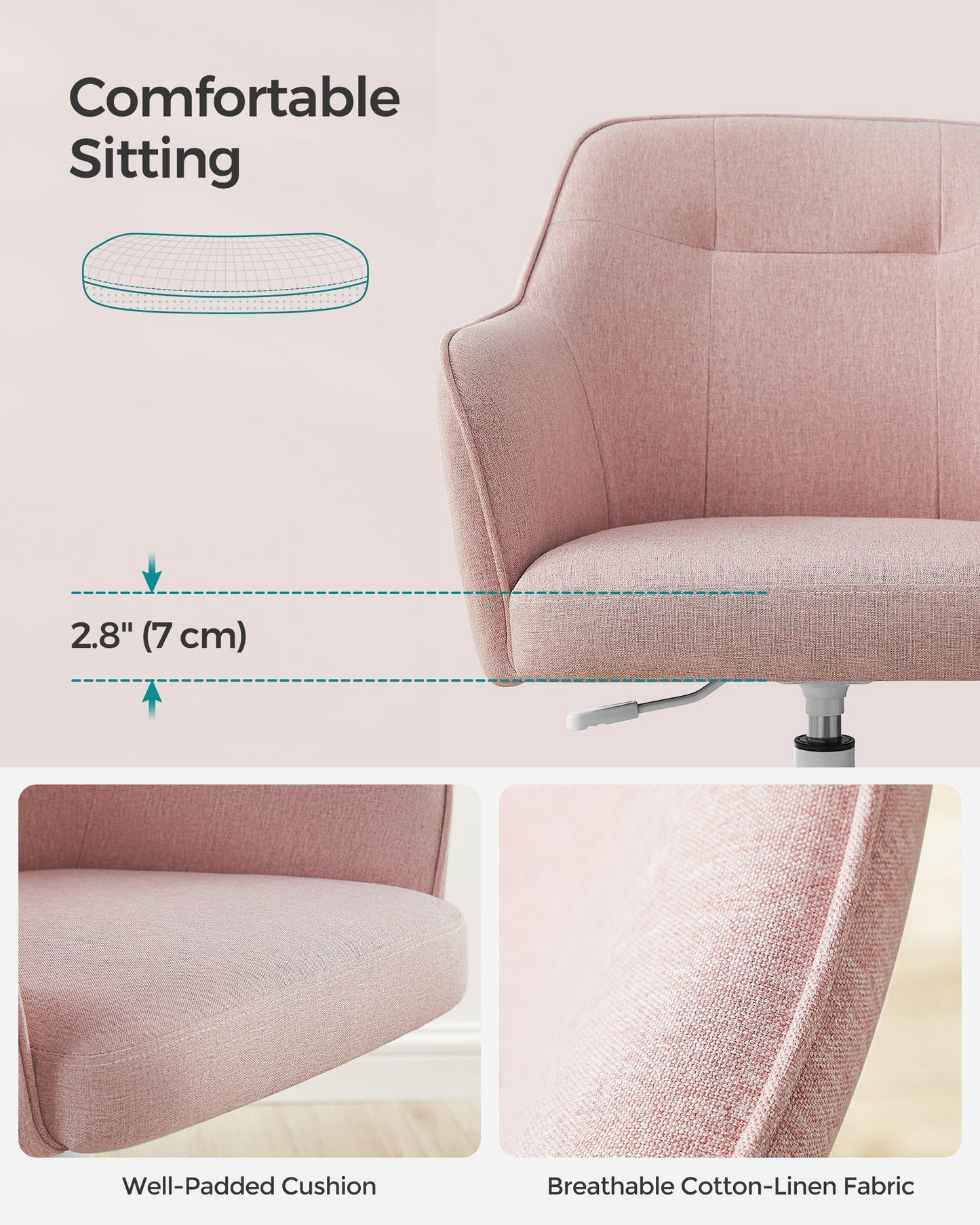 Modern Grey Adjustable Office Chair with Armrest - image 23