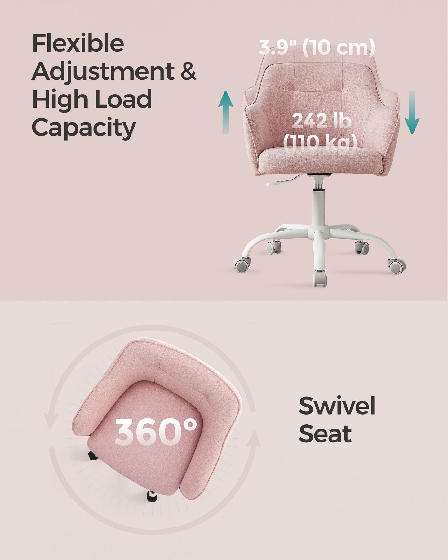 Modern Grey Adjustable Office Chair with Armrest - image 24