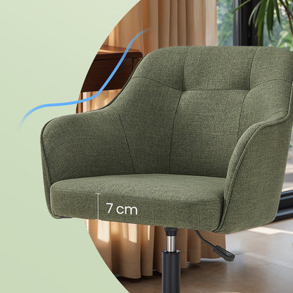 Desk Chair with Armrests, Loads 110 kg, for Home Office, Study, Bedroom, Adjustable Office Chair, Green - image 4