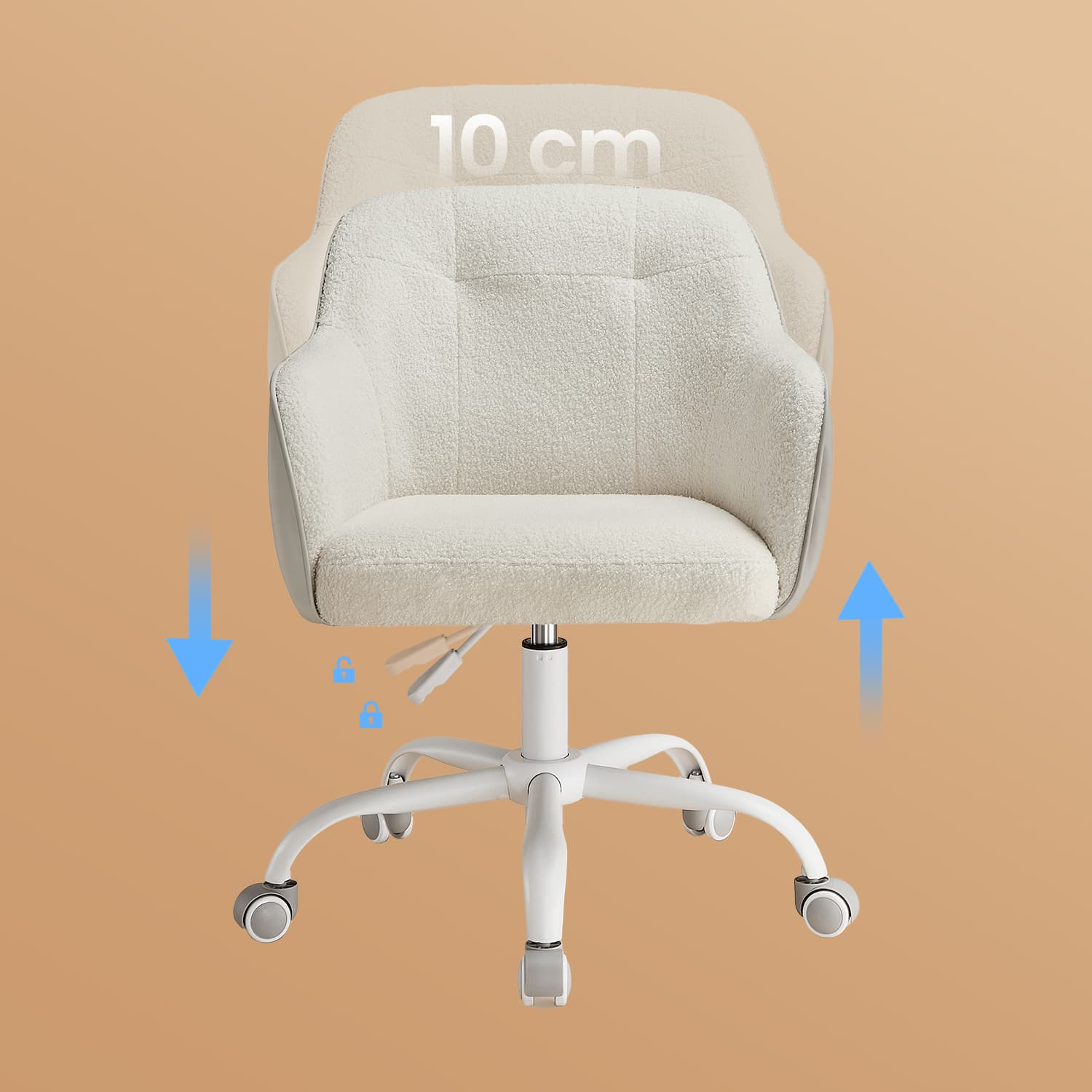 Desk Chair with Armrests, Loads 110 kg, for Home Office, Study, Bedroom, Adjustable Office Chair, Green - image 39