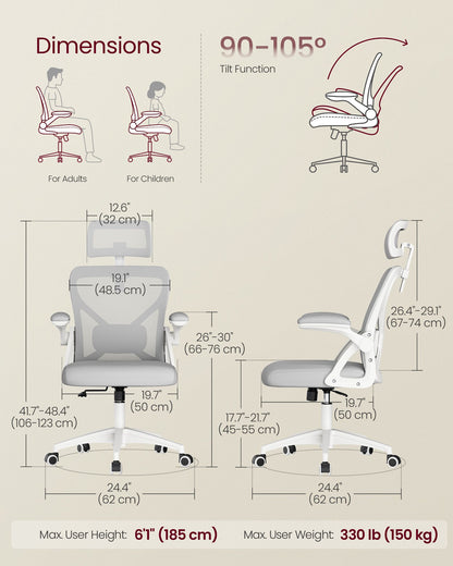 Ergonomic Mesh Office Chairs with Adjustable Lumbar Support and Headrest - image 3