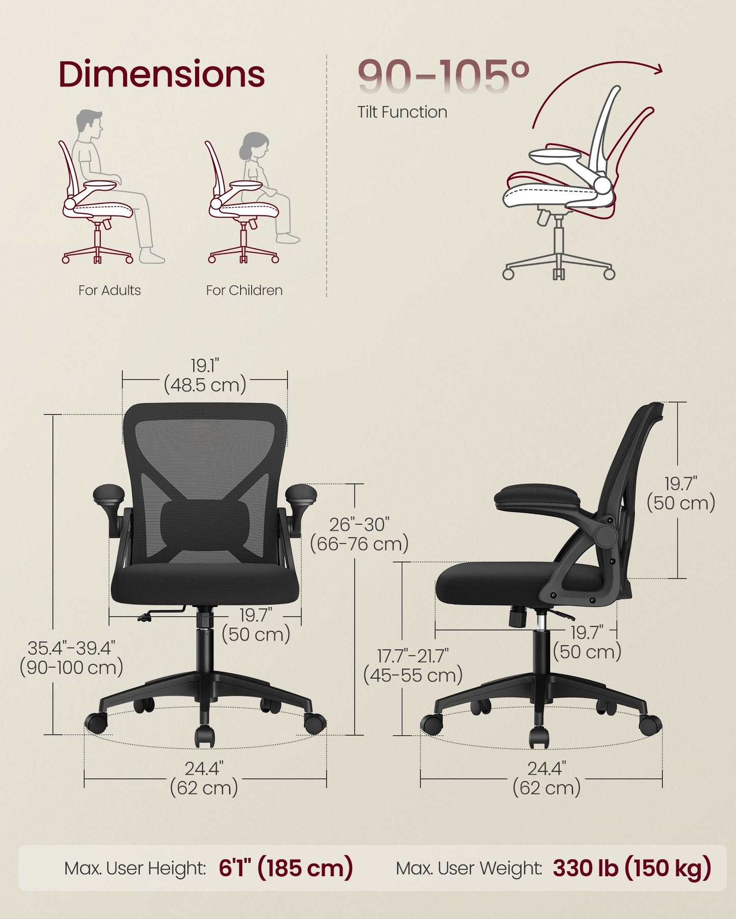 Ergonomic Mesh Office Chairs with Adjustable Lumbar Support - image 2
