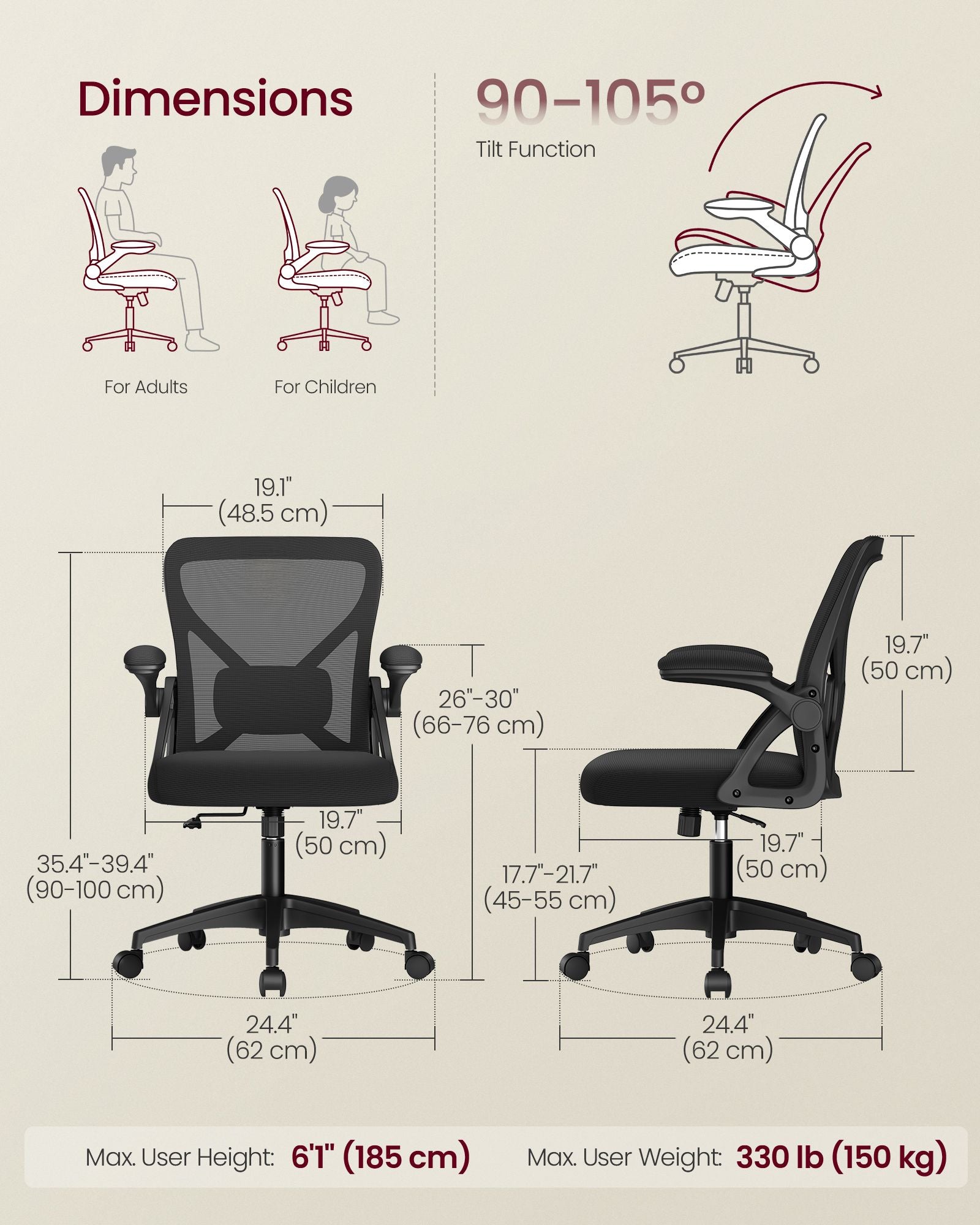 Ergonomic Mesh Office Chairs with Adjustable Lumbar Support - image 2