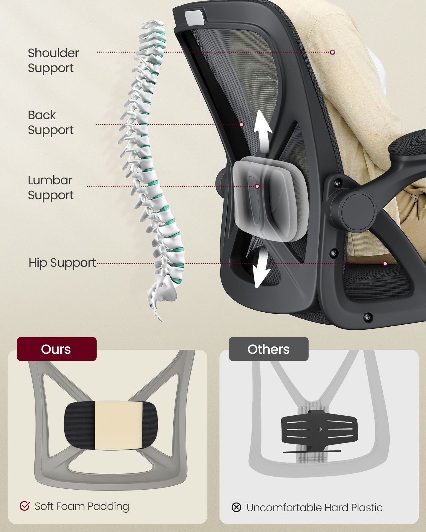 Ergonomic Mesh Office Chairs with Adjustable Lumbar Support - image 3
