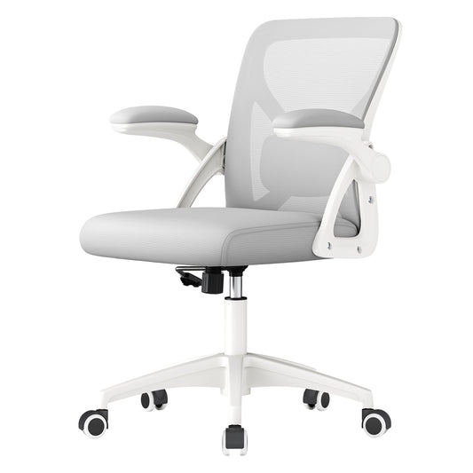 Ergonomic Mesh Desk Chair with Flip-Up Armrests, Computer Office Chair in Dove Gray - image 1