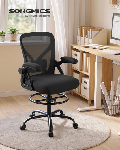 Drafting Chair, Ergonomic Tall Office Chair for Standing Desk, Mesh Back, Adjustable Footring