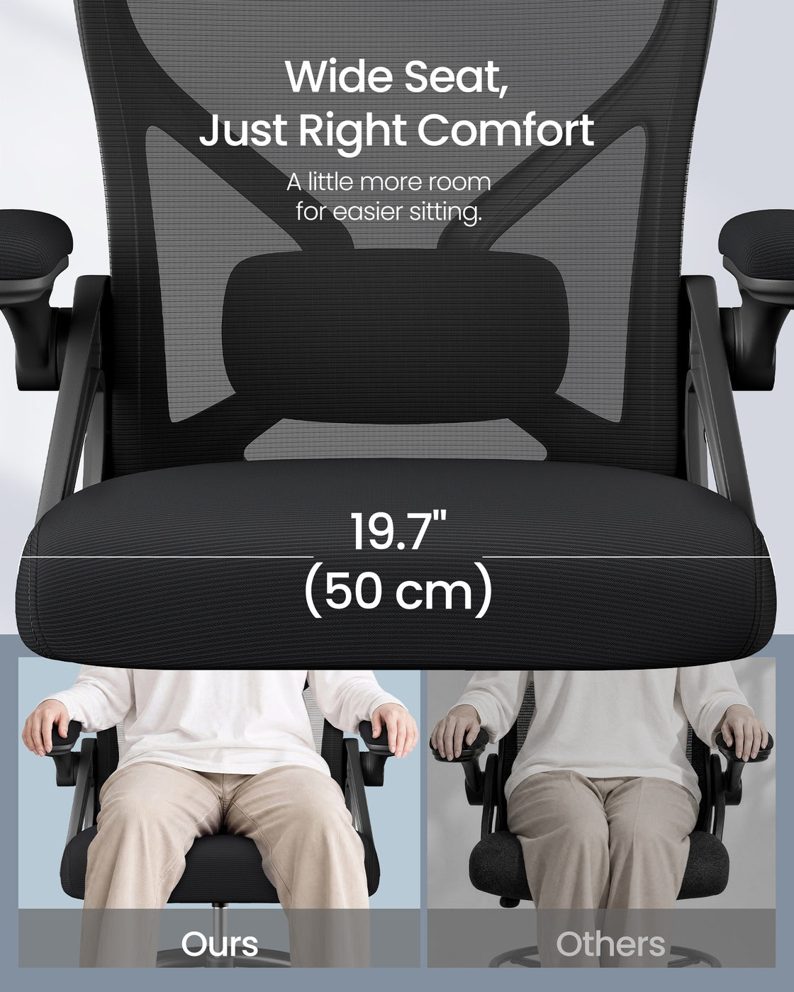 Drafting Chair, Ergonomic Tall Office Chair for Standing Desk, Mesh Back, Adjustable Footring