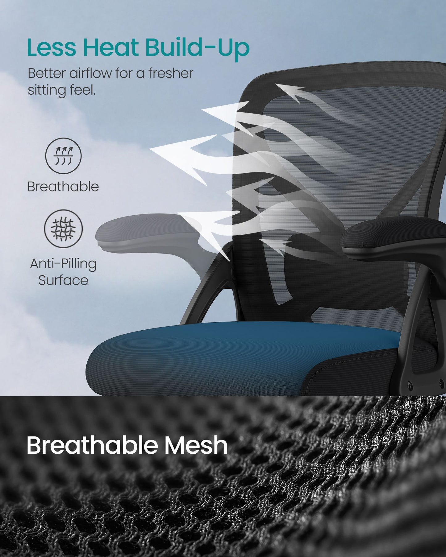 Drafting Chair, Ergonomic Tall Office Chair for Standing Desk, Mesh Back, Adjustable Footring - image 2