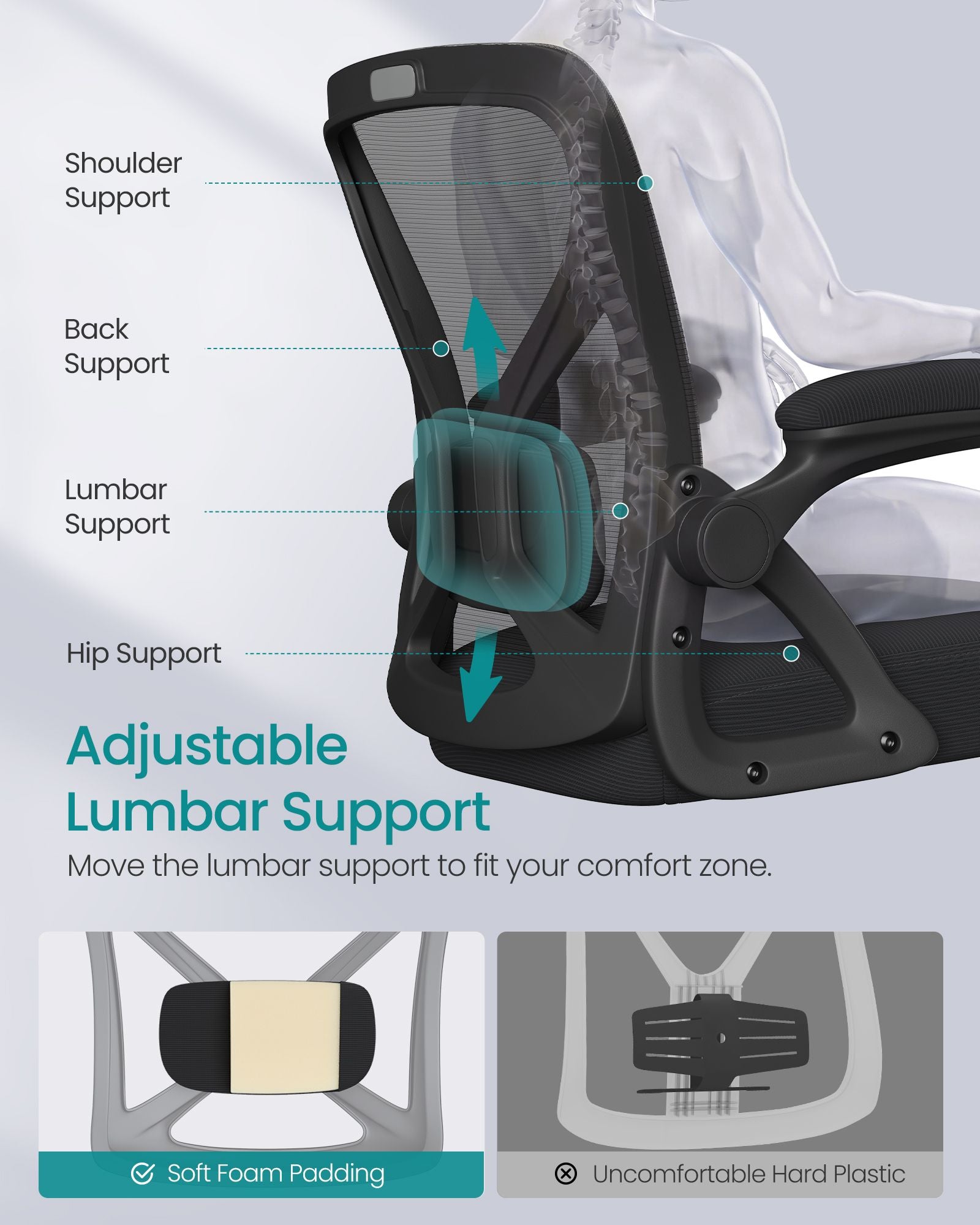Drafting Chair, Ergonomic Tall Office Chair for Standing Desk, Mesh Back, Adjustable Footring - image 3