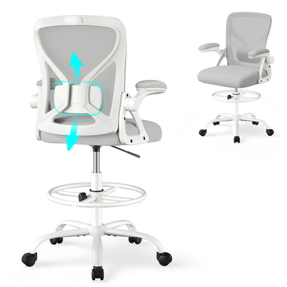 Drafting Chair, Ergonomic Tall Office Chair for Standing Desk, Mesh Back, Adjustable Footring - image 5