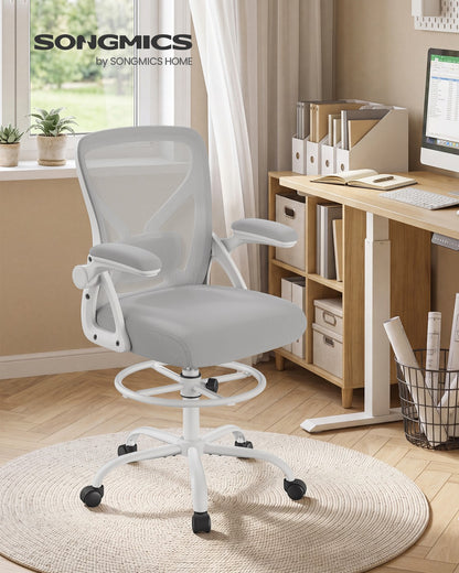 Drafting Chair, Ergonomic Tall Office Chair for Standing Desk, Mesh Back, Adjustable Footring